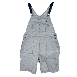Duluth Trading Co Blue Striped Overalls Rootstock Engineer Striped Heirloom